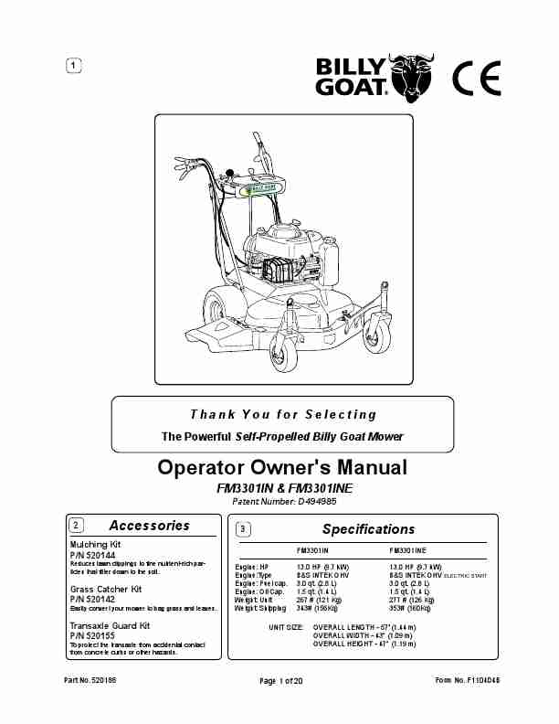 Billy Goat Lawn Mower FM3301IN, FM3301INE-page_pdf